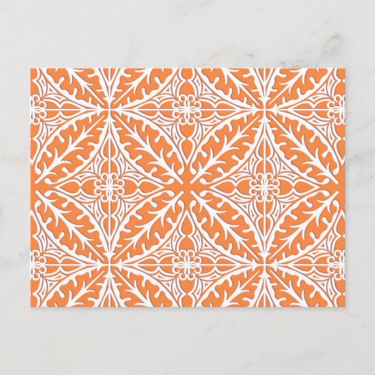 Marokkaanse tegels - koraal oranje en wit briefkaart (Voorkant)