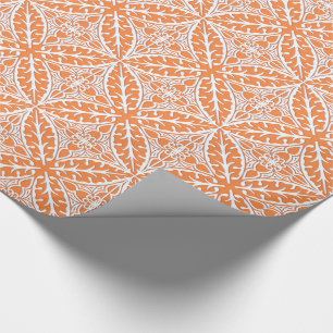 Marokkaanse tegels - koraal oranje en wit cadeaupapier