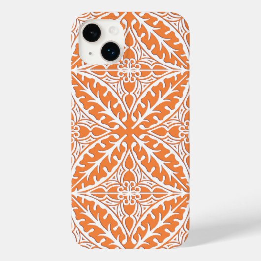 Marokkaanse tegels - koraal oranje en wit Case-Mate iPhone case (Achterkant)