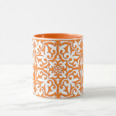 Marokkaanse tegels - koraal oranje en witte Mok (Midden)