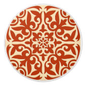 Marokkaanse tegels - koraal sinaasappel en perzik keramische knop (Voorkant)