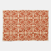 Marokkaanse tegels - koraal sinaasappel en perzik theedoek (Horizontaal)