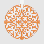 Marokkaanse tegels - koraal sinaasappel en wit ornament (achterkant)