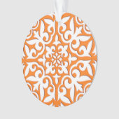 Marokkaanse tegels - koraal sinaasappel en wit ornament (voorkant)