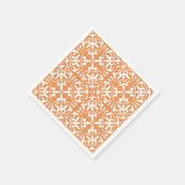 Marokkaanse tegels - koraal sinaasappel en wit servetten (Hoek)