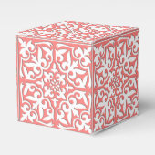 Marokkaanse tegels - koraalroze en wit bedankdoosjes (Voorkant Zijde)