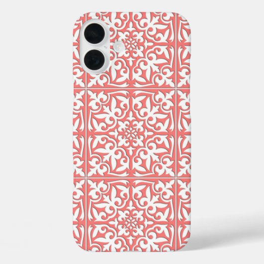 Marokkaanse tegels - koraalroze en wit Case-Mate iPhone case (Achterkant)