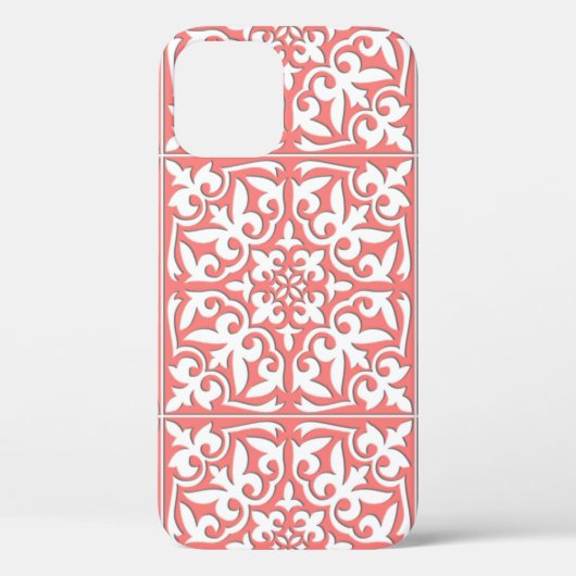 Marokkaanse tegels - koraalroze en wit Case-Mate iPhone case (Achterkant)