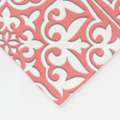 Marokkaanse tegels - koraalroze en wit fleece deken (Hoek)