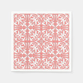 Marokkaanse tegels - koraalroze en wit servet (Voorkant)