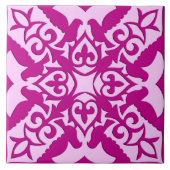 Marokkaanse tegels - magenta en roze tegeltje (Voorkant)