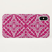 Marokkaanse tegels - magenta en wit Case-Mate iPhone case (Achterkant (horizontaal))