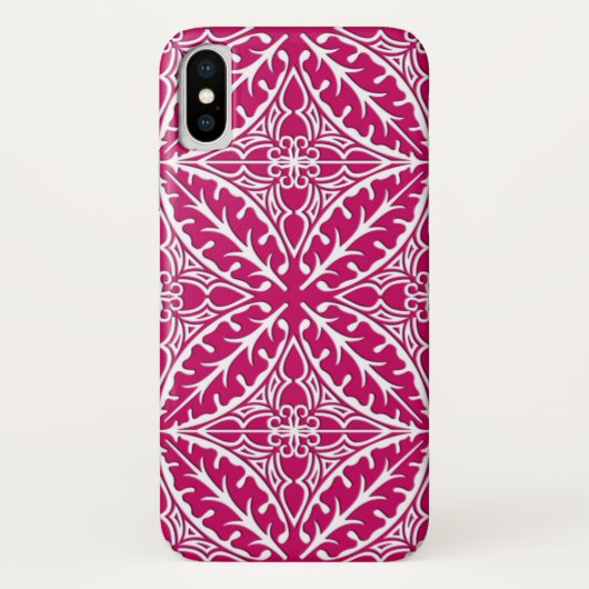 Marokkaanse tegels - magenta en wit Case-Mate iPhone case (Achterkant)