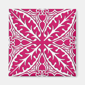 Marokkaanse tegels - magenta en wit magneet (Voorkant)