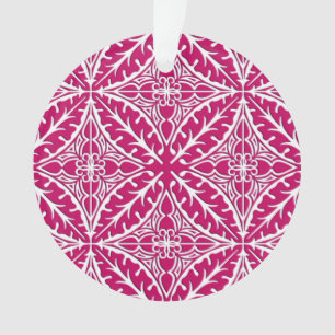 Marokkaanse tegels - magenta en wit ornament
