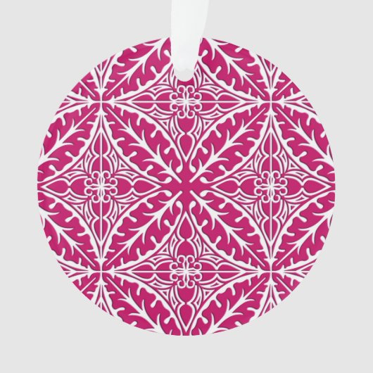 Marokkaanse tegels - magenta en wit ornament (voorkant)