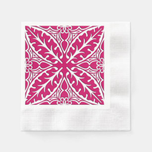 Marokkaanse tegels - magenta en wit servet