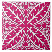 Marokkaanse tegels - magenta en wit tegeltje (Voorkant)
