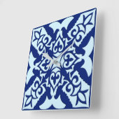 Marokkaanse tegels - marine en lichtblauw vierkante klok (Hoek)