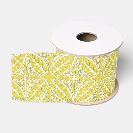Marokkaanse tegels - mosterd goud en wit grosgrain lint (Spoel)