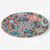 Marokkaanse tegels, mozaïek, kleurrijke kunst papieren bordje (Gekanteld)