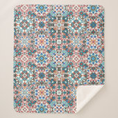 Marokkaanse tegels, mozaïek, kleurrijke kunst sherpa deken (Voorkant)