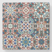 Marokkaanse tegels, mozaïek, kleurrijke kunst stenen onderzetter (Voorkant)