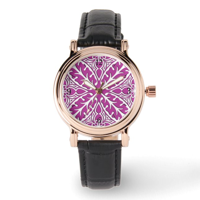 Marokkaanse tegels - orchidee en wit horloge (Voorkant)