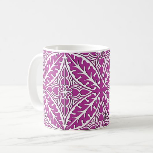 Marokkaanse tegels - orchidee en wit koffiemok (Voorkant links)