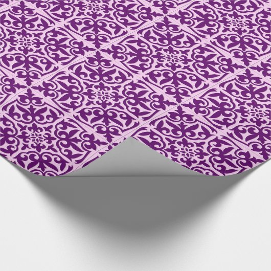 Marokkaanse tegels - paars en orchidee cadeaupapier (Hoek)