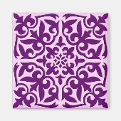 Marokkaanse tegels - paars en orchidee magneet (Voorkant)