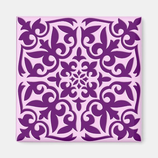 Marokkaanse tegels - paars en orchidee magneet (Voorkant)