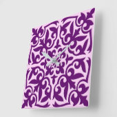 Marokkaanse tegels - paars en orchidee vierkante klok (Hoek)