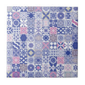 Marokkaanse tegels - paars en roze tegeltje (Voorkant)