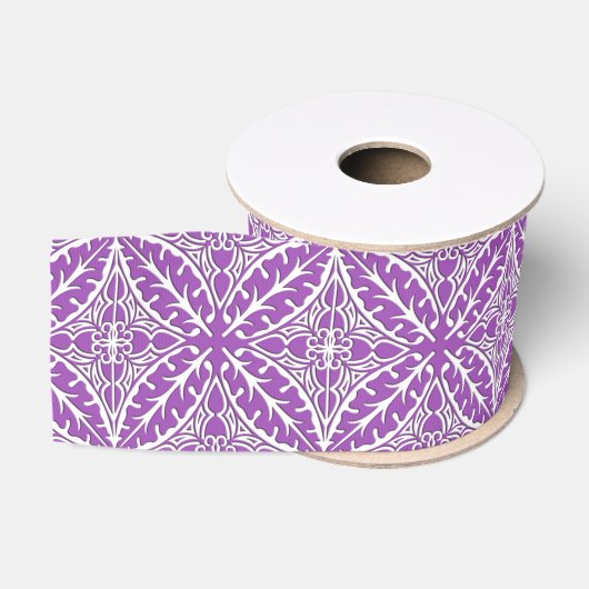 Marokkaanse tegels - paars en wit grosgrain lint (Spoel)