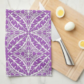 Marokkaanse tegels - paars en wit theedoek (Quarter Fold)