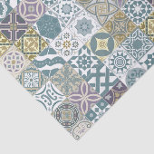 Marokkaanse tegels - pastelblauw en goud tissuepapier (Detail)