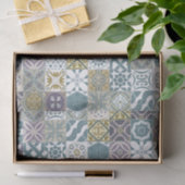 Marokkaanse tegels - pastelblauw en goud tissuepapier (Geschenk)