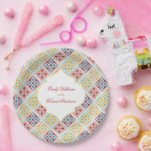 Marokkaanse Tegels Patroon Arabesque Papieren Bordje (Feest)