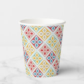 Marokkaanse Tegels Patroon Kleurrijk Papieren Bekers (Achterkant)