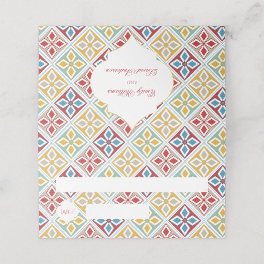 Marokkaanse Tegels Patroon Levendig Plaatskaartje (Buitenkant ongevouwen)