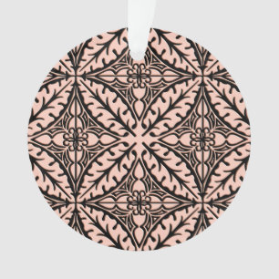 Marokkaanse tegels - pekroze en zwart ornament