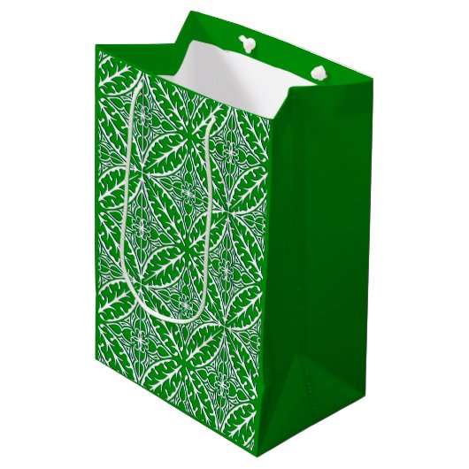 Marokkaanse tegels - smaragdgroen en wit medium cadeauzakje (Voorkant Gekanteld)