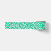 Marokkaanse tegels - turkooizen en wit grosgrain lint (Voorkant)