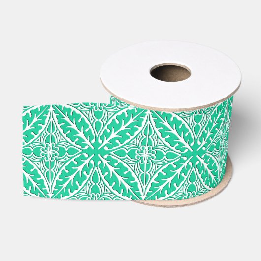 Marokkaanse tegels - turkooizen en wit grosgrain lint (Spoel)