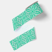 Marokkaanse tegels - turkooizen en wit grosgrain lint (Achterkant)