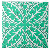 Marokkaanse tegels - turkooizen en wit tegeltje (Voorkant)