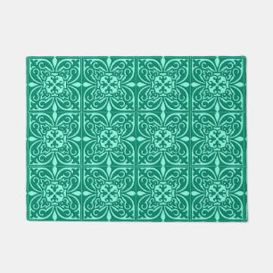 Marokkaanse tegels - turquoise blauw en aqua deurmat