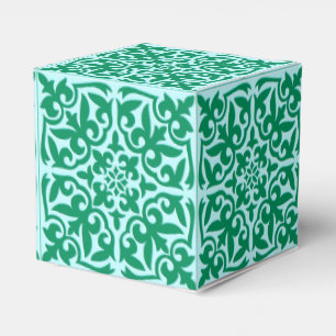 Marokkaanse tegels - turquoise en aqua bedankdoosjes
