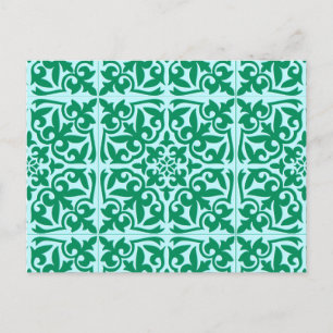 Marokkaanse tegels - turquoise en aqua briefkaart